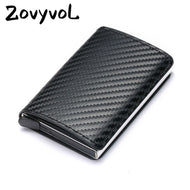 ZOVYVOL Custom Made Aluminum Metal Wallet Credit Card Holder Automatic PU Leather Antitheft Rfid Blocking Wallet Passport Holder