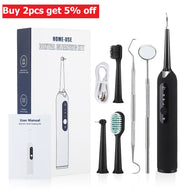 Electric 7in1 Dental Scaler Vibration Tooth Calculus Remover Sonic High Frequency Stains Tartar Toothbrush Cleaner Portable