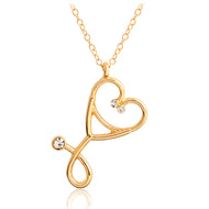 Heart Stethoscope Pendant Necklace Metal Necklace For Doctors Nurse Medical students Medical Jewelry Graduation gift