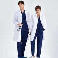 Unisex White Coat Lab Coat Hospital Doctor Slim Nurse Uniform Spa Uniform Nursing Uniform Scrubs Medical Uniforms Women M-LKXSY