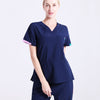 Stretch Scrub Uniform Black Nurse Workwear Scrubs Set Top and Pant Solid Color V Neck Doctor Nursing Uniforms Suit 19SS007
