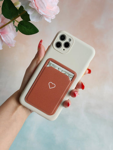 Colorblock Phone Case With Card Holder