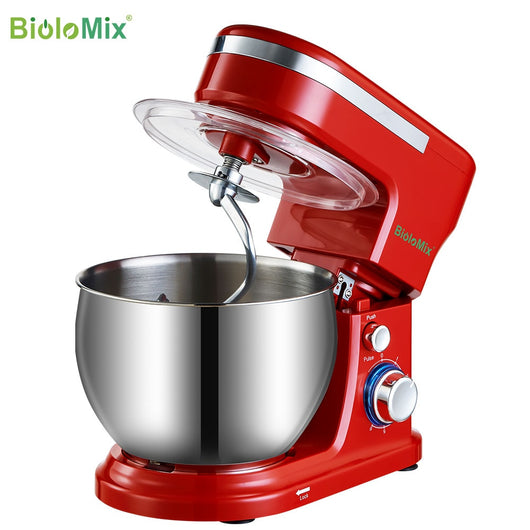 BioloMix 6L/5L Mixer Planetary 6-speed Kitchen Food Blender Stainless Steel Bowl Cake Mixer Machine Kneader Cream Egg Whisk