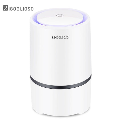 RIGOGLIOSO Air Purifier Air Cleaner for Home HEPA Filters 5V USB Cable Low Noise Air Purifier with Night Light Desktop GL2103
