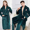 Winter Warm Couple Flannel Robe Sleepwear Loose Casual Kimono Bathrobe Gown Thick Coral Fleece Women Nightwear Nightgown 3XL