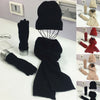 Fashion Ladies New Autumn Winter Warm Solid Color Scarf Hat Glove Sets Women Thick Knit Soft Knitted Woollen Set