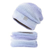 Autumn Winter Knitted Hat Scarf Set Ladies Leisure Style Gradient Color Thickened Windproof Beanie Warm Cap Neckerchief