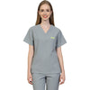 Women Men Scrub Set Medical Nurse Uniform Classic V Neck Top and Pant Navy Gray Easy Care Beautician Nursing Workwear Suit 301