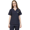 Women Men Scrub Set Medical Nurse Uniform Classic V Neck Top and Pant Navy Gray Easy Care Beautician Nursing Workwear Suit 301