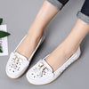Sneakers Women Flats Summer Women Genuine Leather Shoes with Low Heels Slip on Casual Flat Shoes Women Dance Soft Nurse Shoes