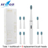 Seago Sonic Rechargeable Electric Toothbrush with 3 Replacement Brush Heads 2 Minutes Timer &amp; 4 Brushing Modes Waterproof SG551