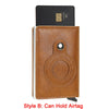 DIENQI Anti Rfid Protection Men Women Credit Card Holder Money Leather Slim Mini Wallet Metal Aluminum Business id Card Case Bag