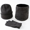 Women Men Winter Warm Hat Scarf Gloves Set Outdoor Keep Warm 3 Pieces Sets Russian Accessories