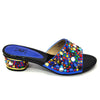 Blue Color Matching Women Shoe and Bags Set Decorated with Rhinestone African Shoe and Bag Set for Party In Women Italy Shoes