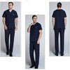 Women Men Scrub Set Medical Nurse Uniform Classic V Neck Top and Pant Navy Gray Easy Care Beautician Nursing Workwear Suit 301