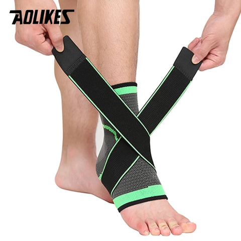 AOLIKES 1 PC Sports Ankle Brace Compression Strap Sleeves Support 3D Weave Elastic Bandage Foot Protective Gear Gym Fitness